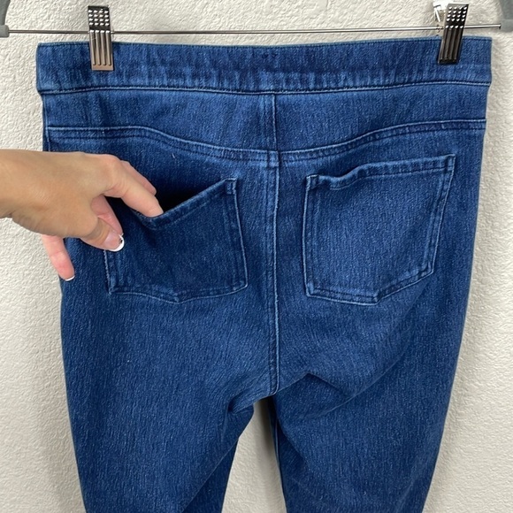 Spanx Jeanish Ankle Leggings Tummy Control Skinny Dark Wash Sz M - Picture 9 of 15